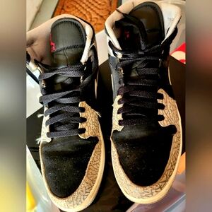 Jordan One Mid SE Black Elephant Print